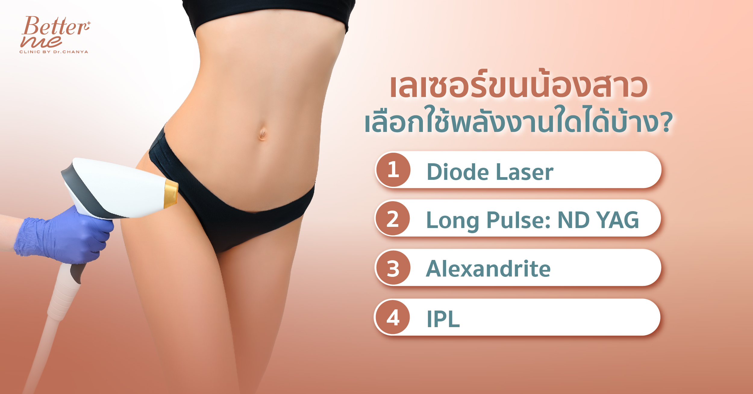 เลเซอร์ขนน้องสาว เลือกใช้พลังงานใดได้บ้าง?